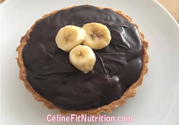 Tartelette banane chocolat healthy et vegan