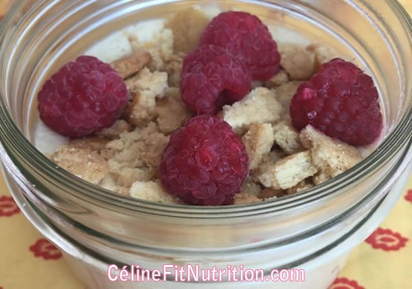 Tiramisus healthy et légers aux framboises